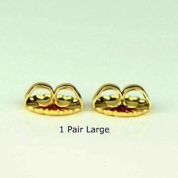 Solid 14K White or Yellow Gold Earring Backs Butterfly 6 Small Pair Findings - Picture 5 of 14